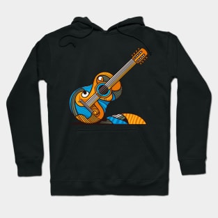 Guitar illustration. Guitar illustration in cubist style Hoodie